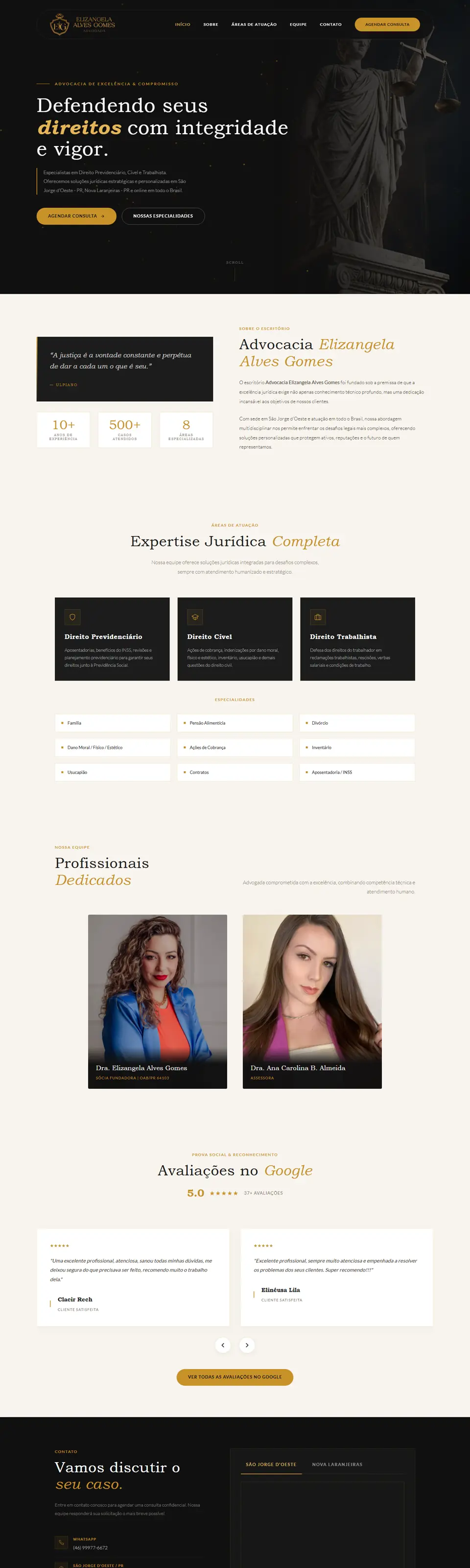 Página inicial completa do site Elizangela Alves Gomes