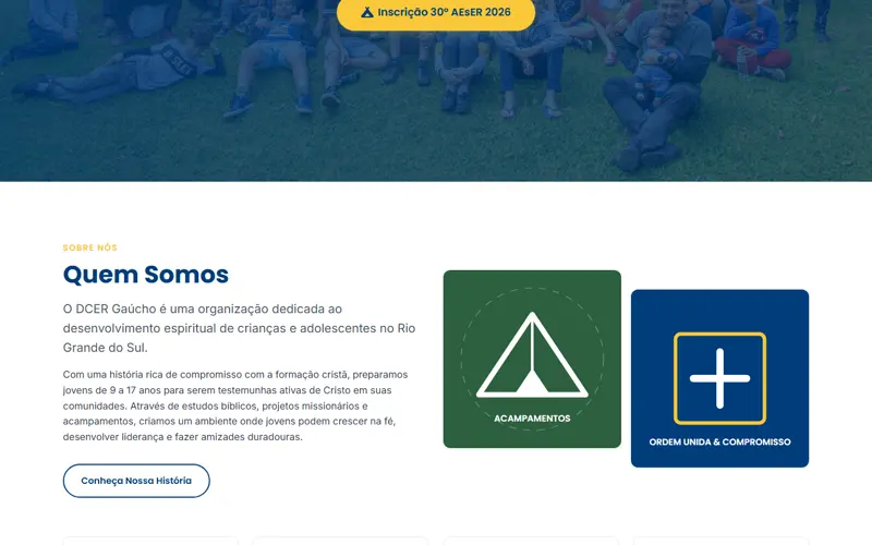 Seção 1 do site Embaixadores do Rei
