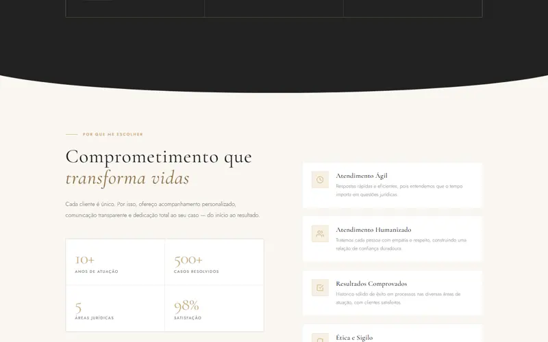 Seção 2 do site Fabrice Freitas