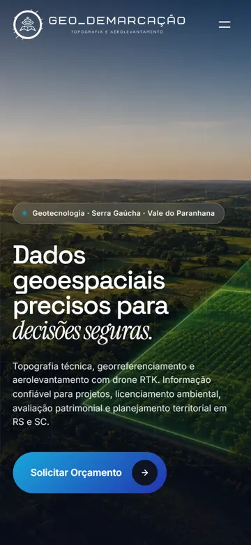 Site Geo Demarcação no celular