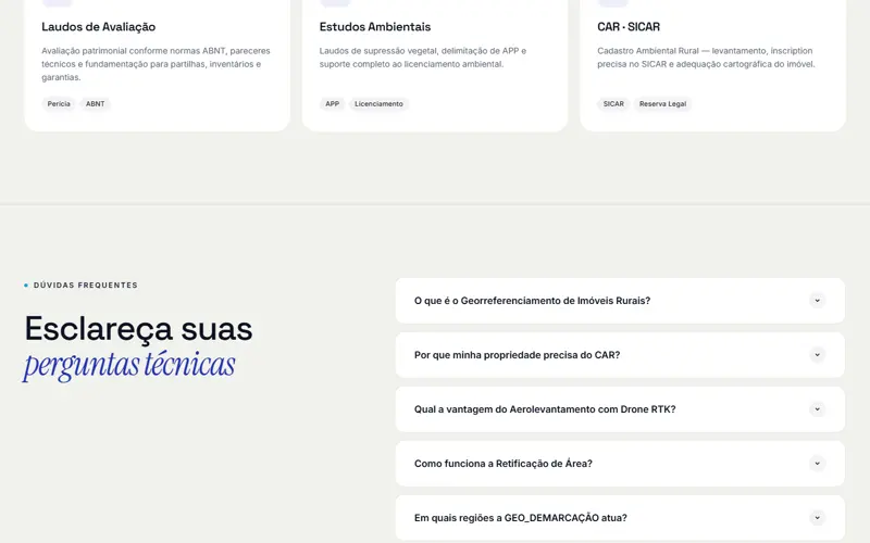 Seção 2 do site Geo Demarcação