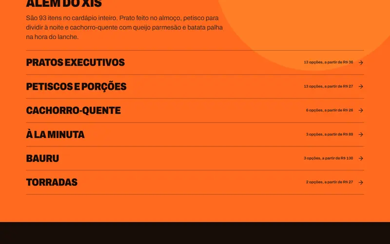 Seção 2 do site Hamburgueria Parador